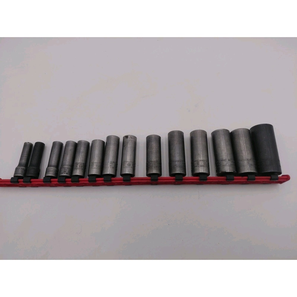 Snap-on 3/8" Drive Deep Metric 6pt 8-24mm Impact 14 pc Socket Set Mechanic